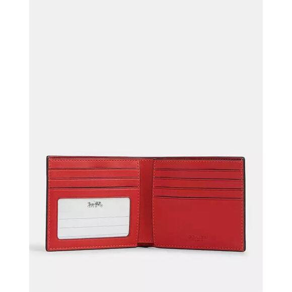 NWT Coach Signature Coated Canvas ID Billfold Wallet CY394 Bold Red - Picture 5 of 5